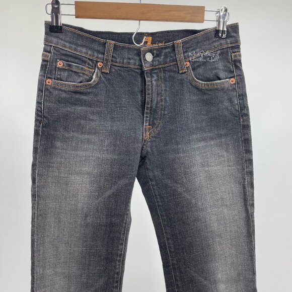 7 For all Mankind Double Stone Wash Bootcut Jeans Size 27 - Picture 2 of 6